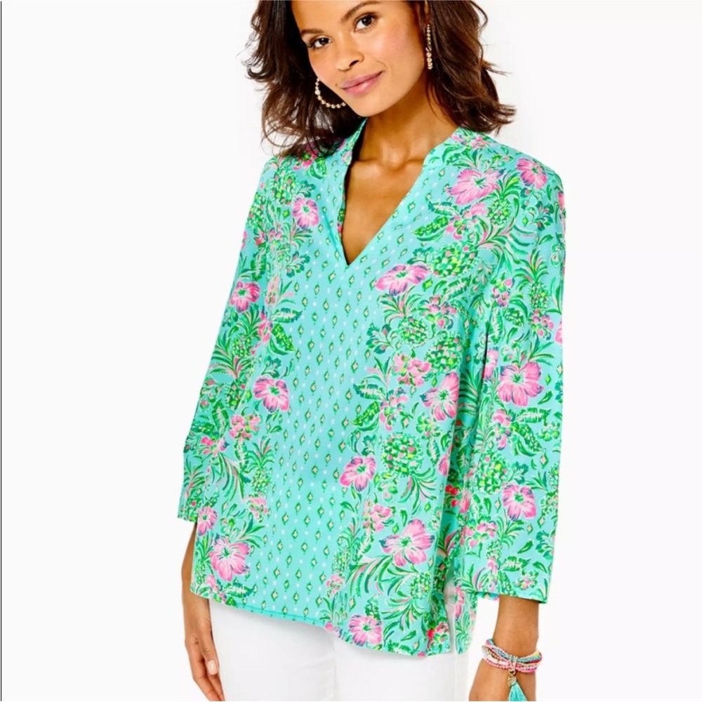 NWT Lilly Pulitzer Luna Bay Top in Surf Blue